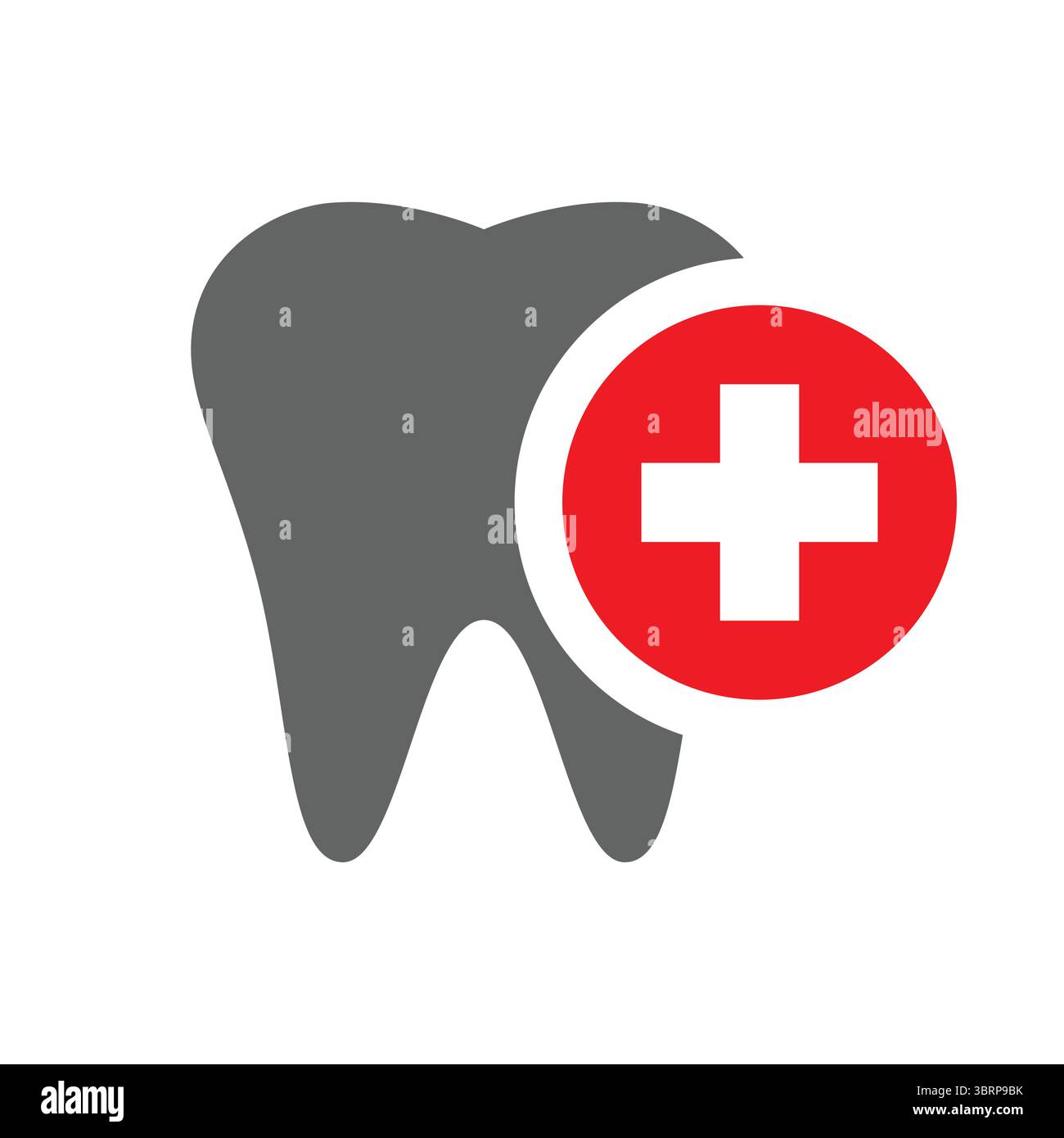 Clinique dentaire, dent avec icône de vecteur de croix médicale. Cabinet de dentiste, traitement dentaire et thérapeutique. Illustration de Vecteur