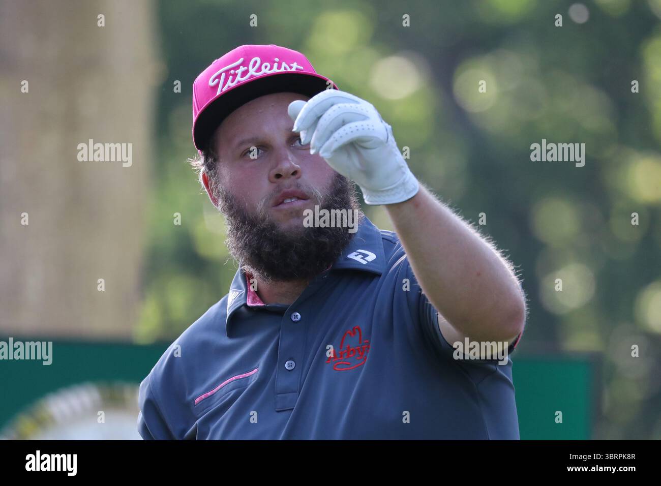 Andrew Johnston, 17e trou ​The BMW PGA Championship 2017 a eu lieu du 25 au 28 mai 2017 au Wentworth Club de Virginia Water, Surrey, Angleterre. Banque D'Images
