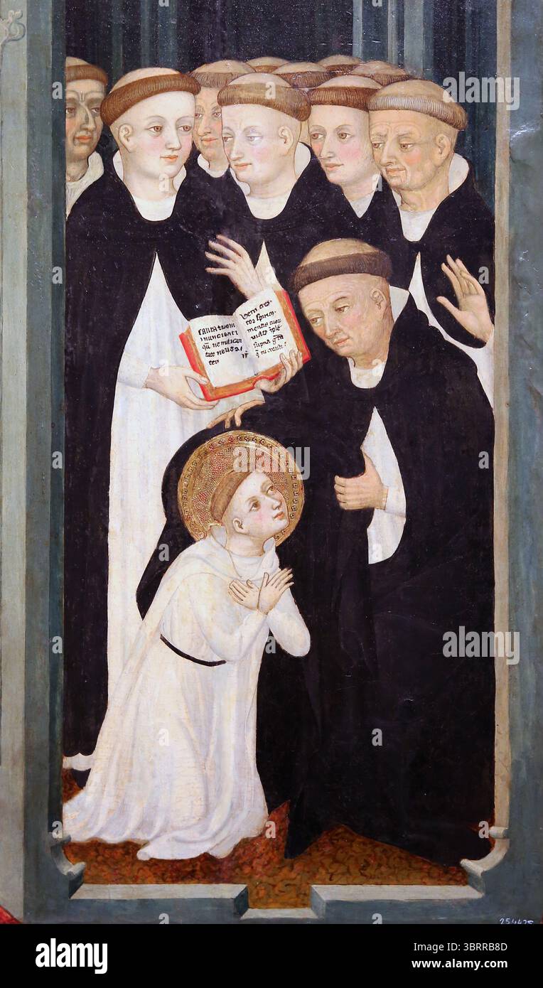 Témoignage de : Peter Martyr par Lluís Borrassà. Tempera et or sur bois. c. 1414-1421. MNAC. Barcelone. Espagne. Banque D'Images