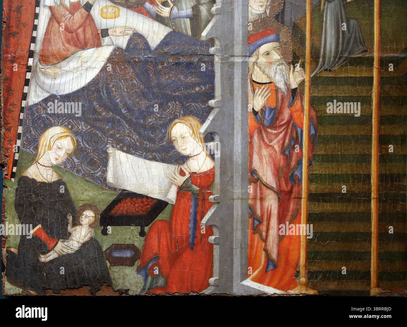 Naissance de la Vierge Marie par Maître de Cinctorres, c. 1400. Gothique. MNAC. Espagne. Provenance inconnue. MNAC. Espagne. Banque D'Images