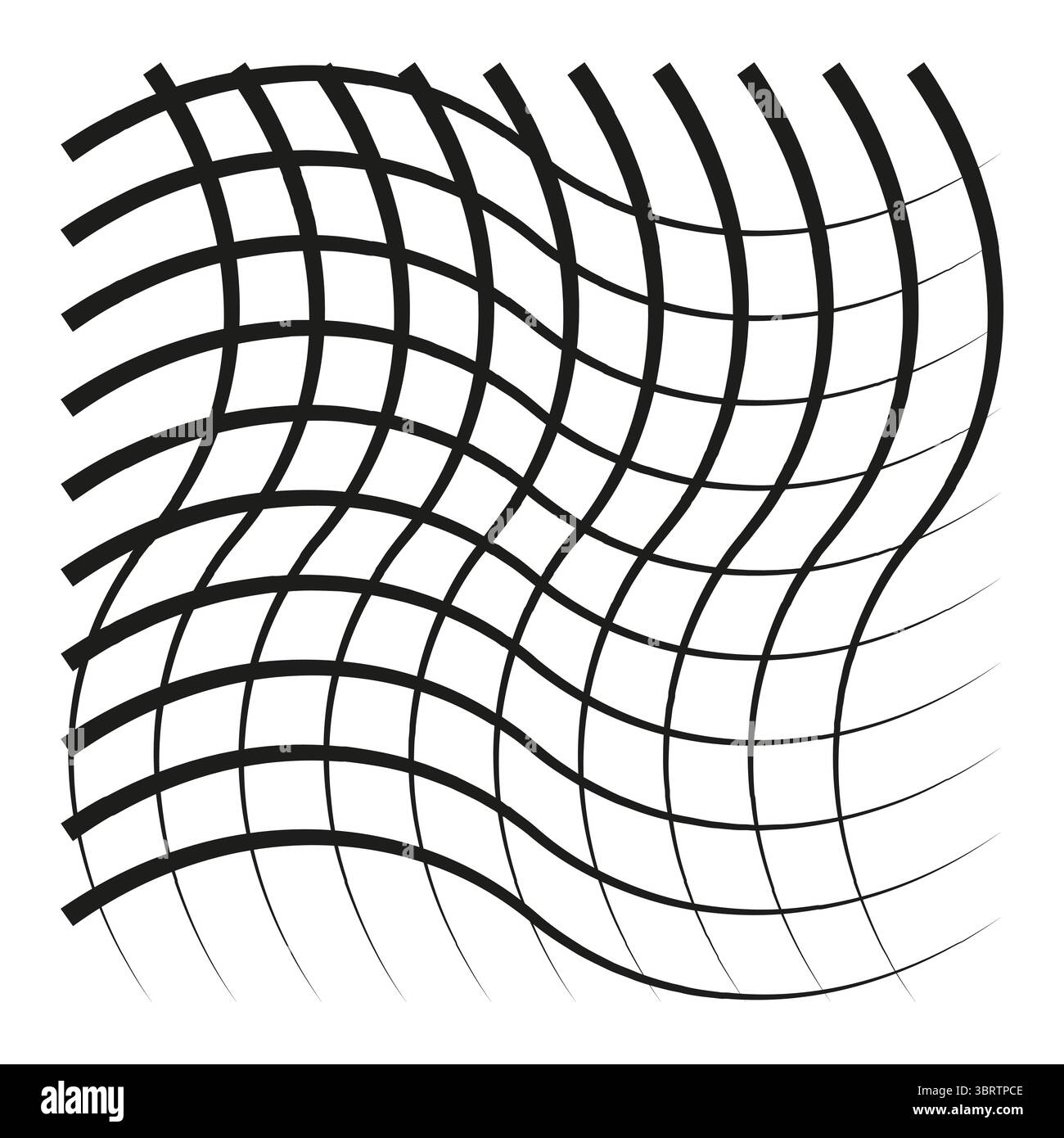 Lignes de grille ondulées. Motif de maillage déformé. Illustration fluide abstraite. Forme géométrique vectorielle. Illustration de Vecteur