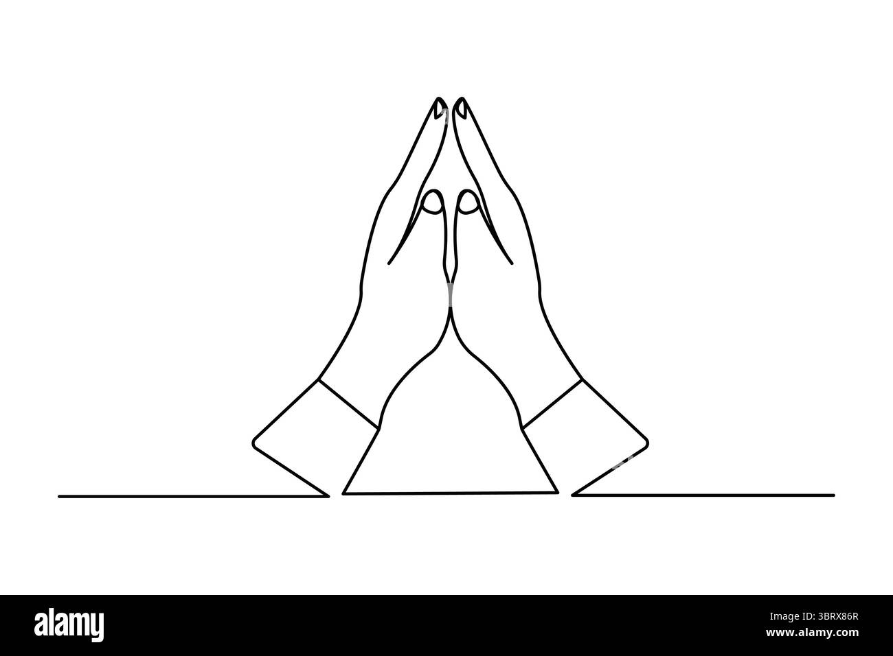 Icône de prière dessin continu d'une ligne et style minimaliste isolent l'illustration de contour Illustration de Vecteur