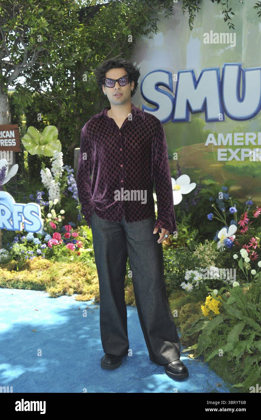 CA. 13 juillet 2025. Xolo Maridueña aux arrivées pour la première DES SCHTROUMPFS, Paramount Theater, Los Angeles, CA, 13 juillet, 2025. crédit : Elizabeth Goodenough/Everett Collection/Alamy Live News Banque D'Images