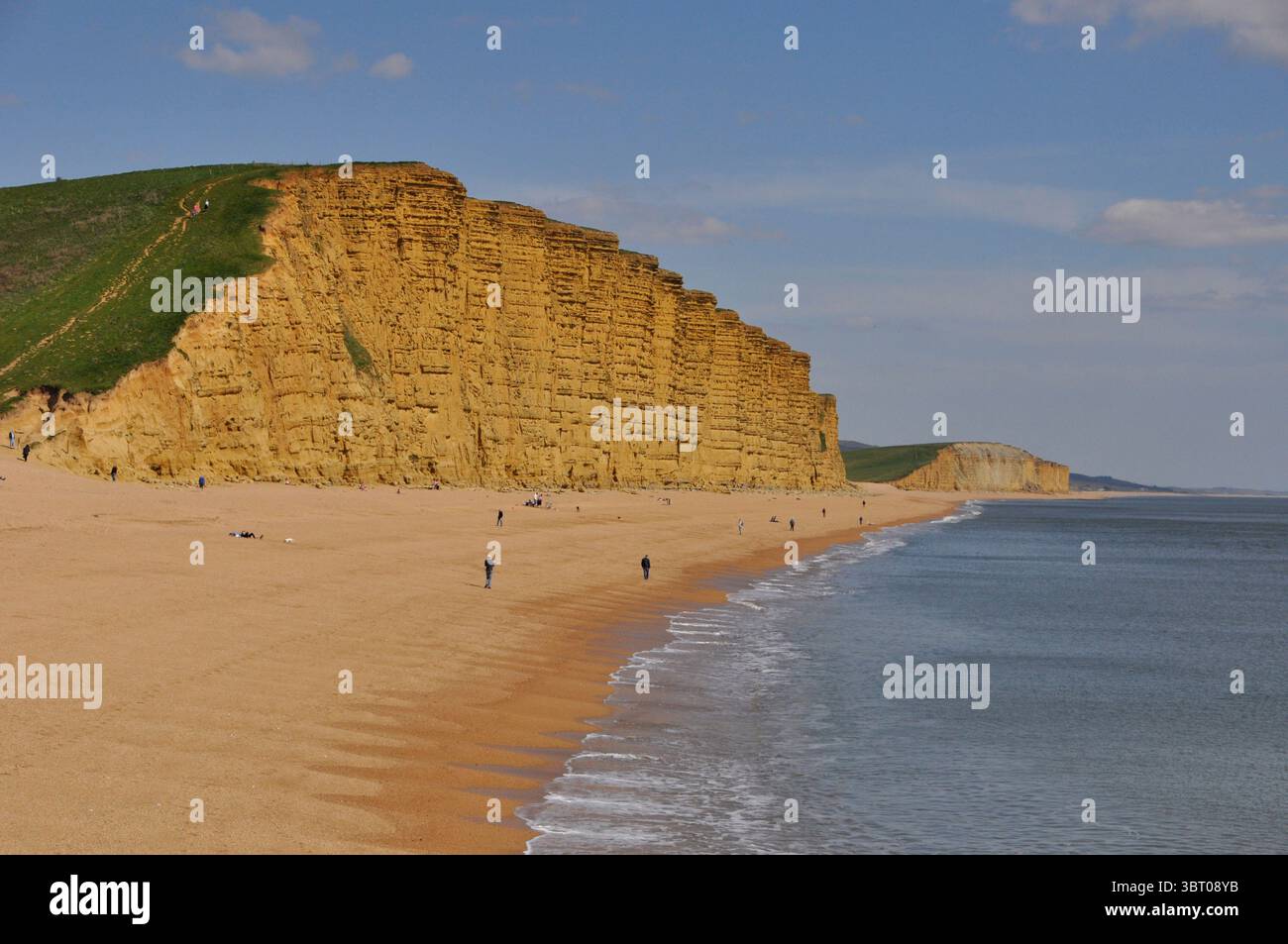 Falaises de grès à West Bay dans le Dorset. Partie de la spectaculaire côte Jurrasic le long de la côte sud de l'Angleterre. Banque D'Images