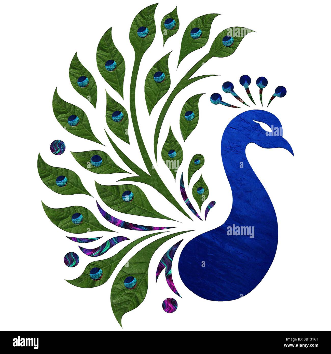 Illustration art d'un logo Peacock avec fond isolé Banque D'Images