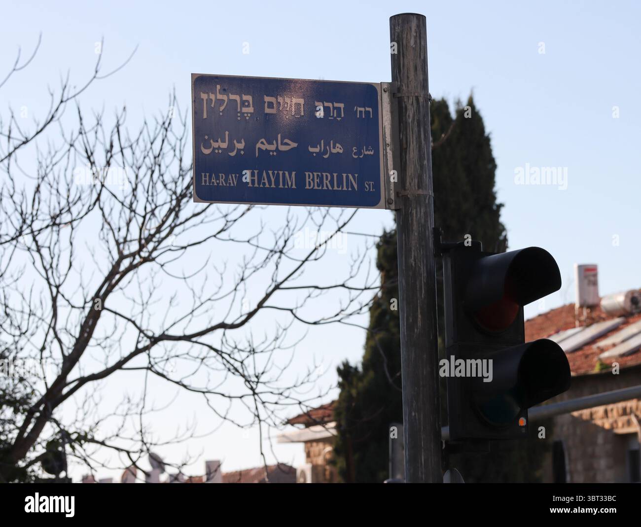 Harav Haim Berlin Street à Jérusalem le 13 janvier 2025. Photo de Raquel G. Frohlich. Banque D'Images