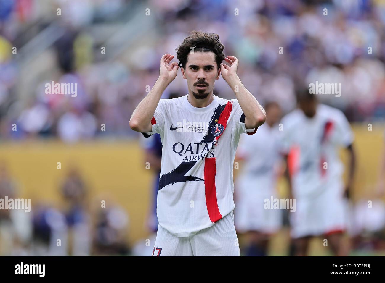 13 juillet 2025 : MetLife Stadium, Rutherford, NJ, USA ; finale de la Coupe du monde des clubs FIFA, Chelsea contre Paris Saint Germain ; Vitinha du PSG Banque D'Images
