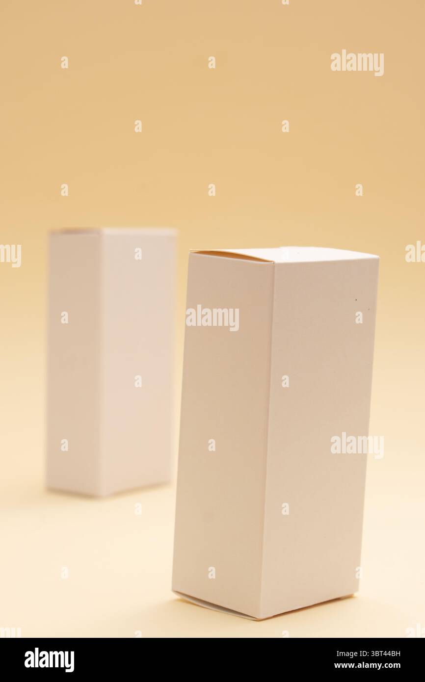 Boîtes en carton écologiques – maquette d’emballage durable Banque D'Images