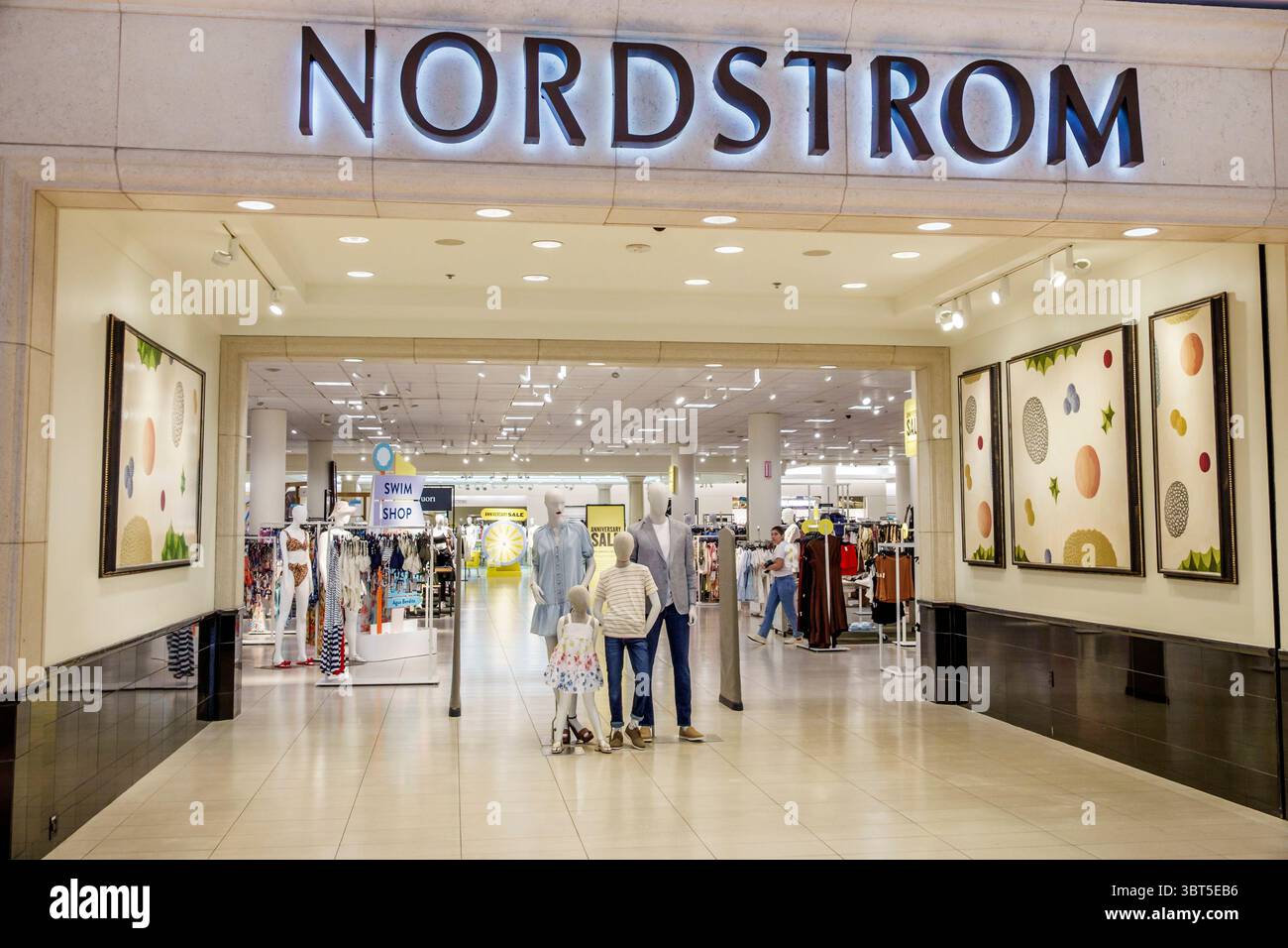 Aventura Miami Floride, Aventura Mall, magasins shopping, entrée intérieure, Nordstrom grand magasin de mode, commerce de détail, entreprises, anniversaire Banque D'Images