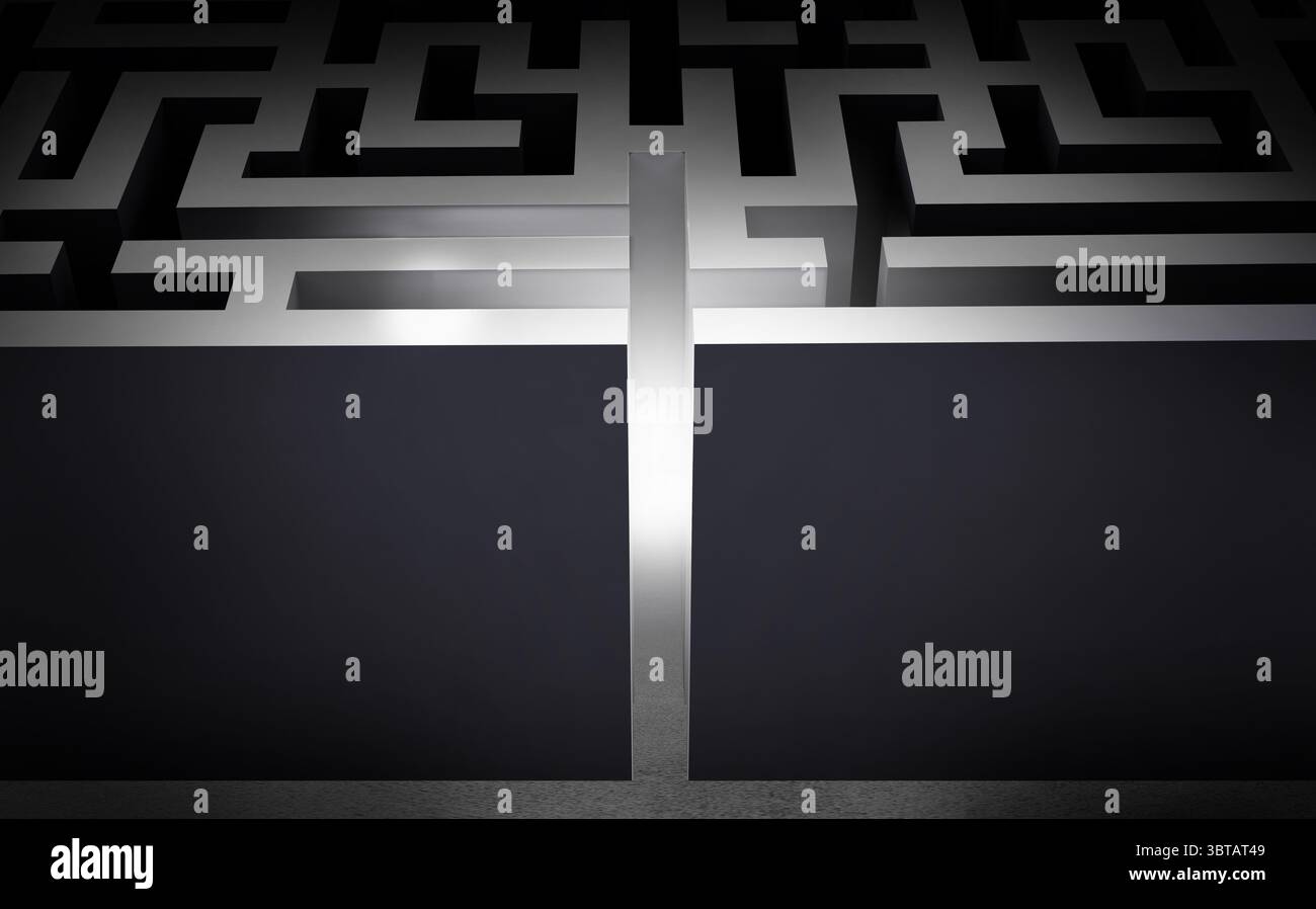 Image recadrée de labyrinthe puzzle Banque D'Images