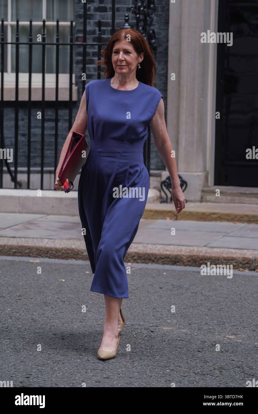 Londres, Royaume-Uni 15 juillet 2025. La baronne Chapman de Darlington, ministre d'État chargée du développement international, Amérique latine et Caraïbes, quitte le 10 Downing Street après la réunion hebdomadaire du cabinet. Amer Ghazzal/Alamy Live News Banque D'Images