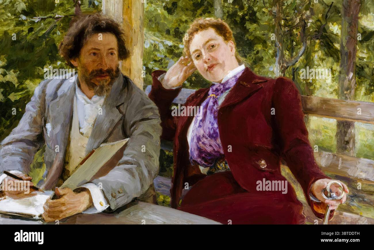 Ilya Repin (1844-1930), Autoportrait avec Natalia Nordman, peinture à l'huile sur toile, 1903 Banque D'Images