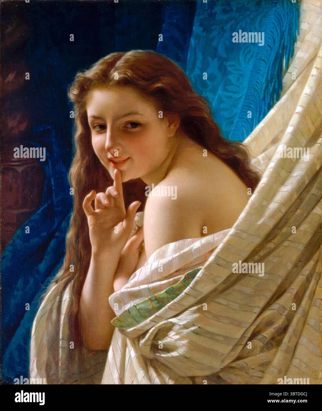 Pierre Auguste Cot, Portrait d'une jeune femme, peinture à l'huile sur toile, 1869 Banque D'Images