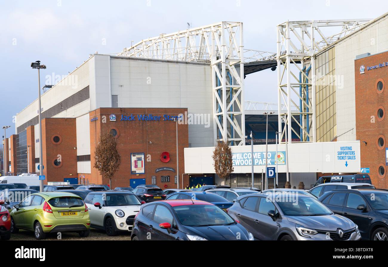 Ewood Park, Blackburn, Lancashire, le domicile du Blackburn Rovers Football Club depuis 1890. Photographié ici en mars 2024. Banque D'Images