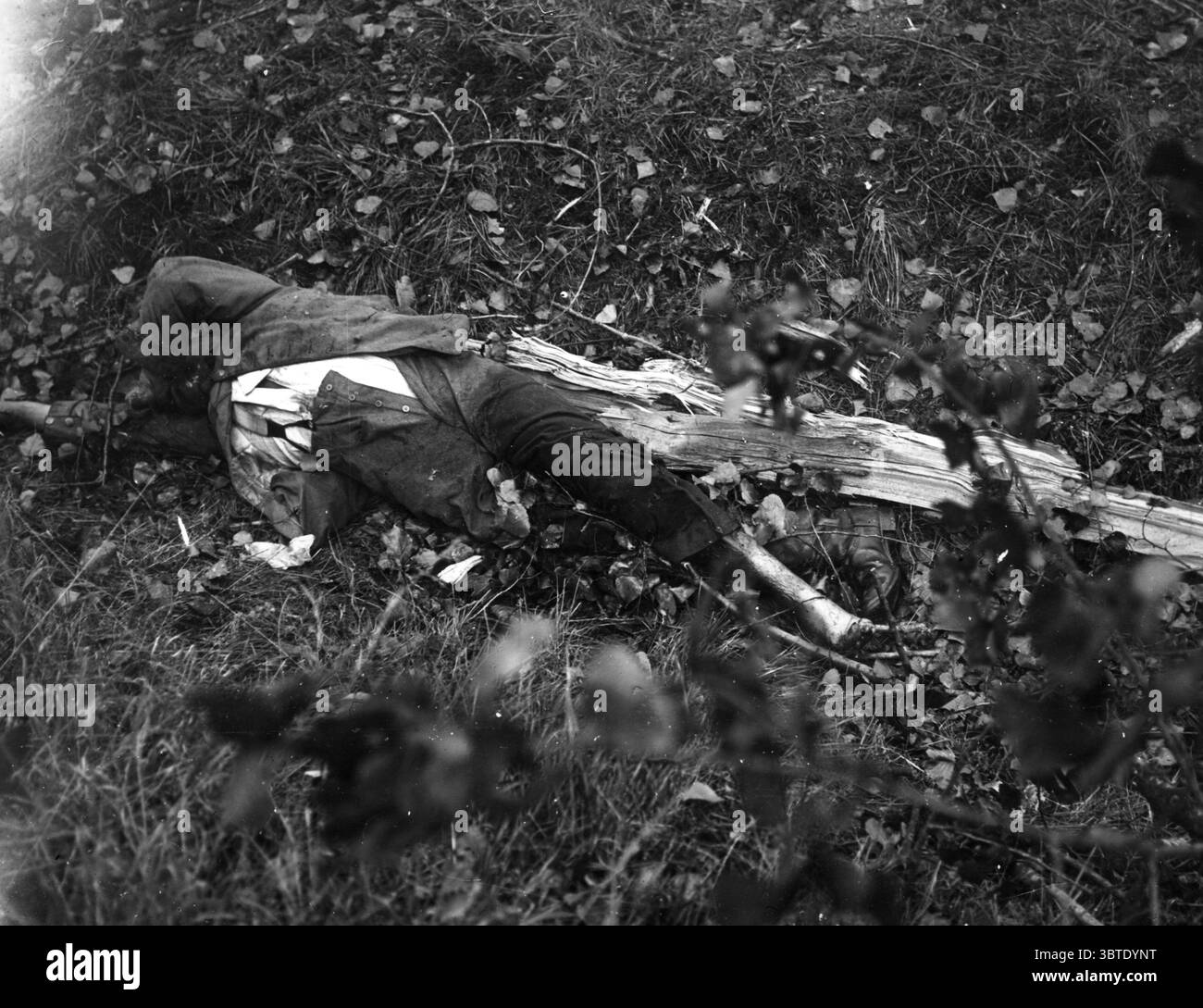 Bataille de la Marne . Soldat allemand mort. 1914 Banque D'Images