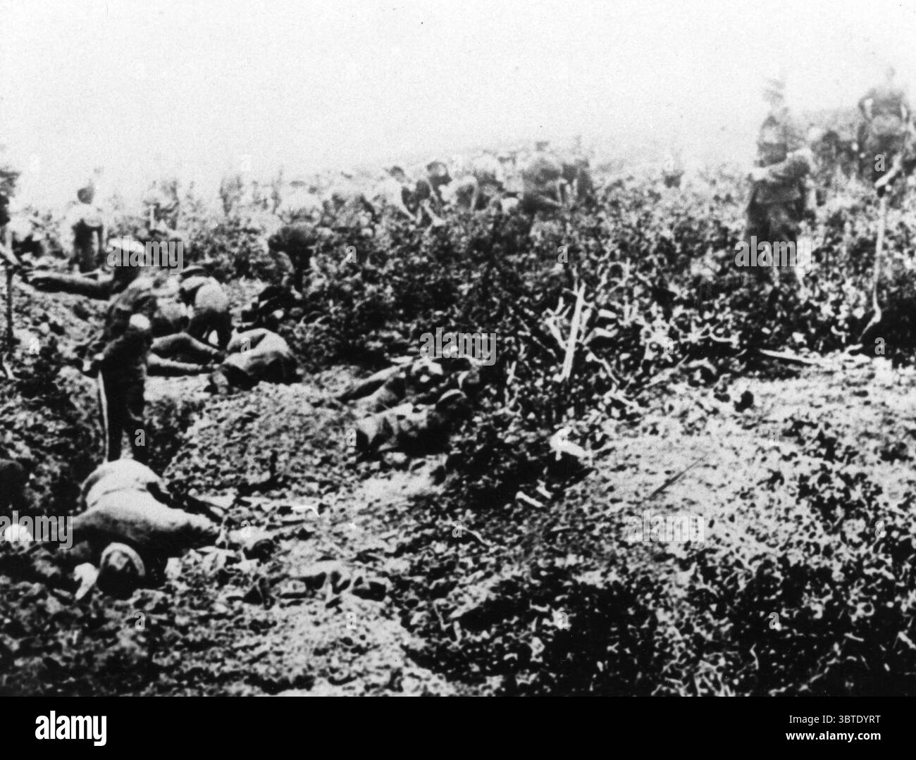 Scène sur le champ de bataille , Front occidental . Banque D'Images