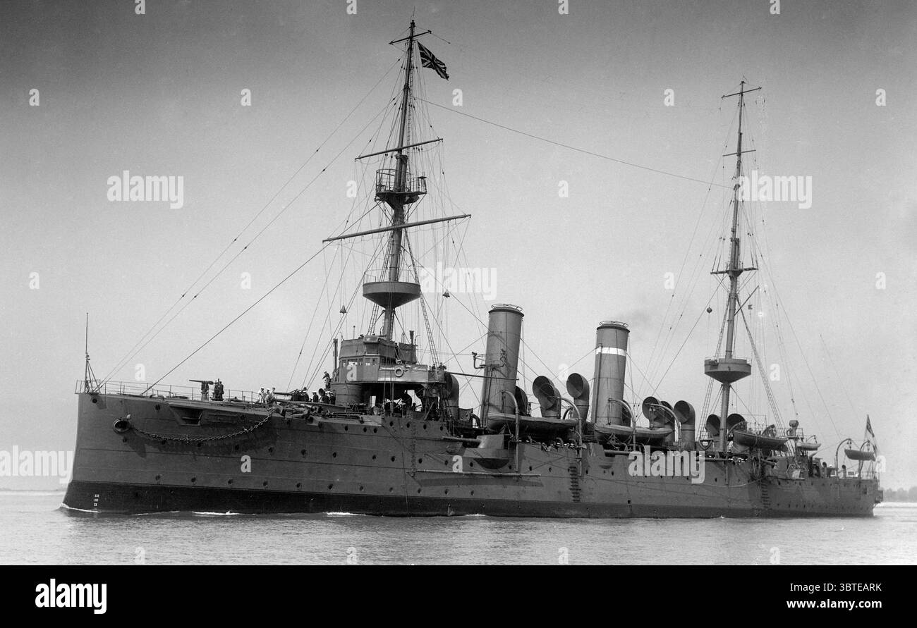 Marine royale britannique. HMS Dido , un croiseur protégé de classe Eclipse . 1914 Banque D'Images