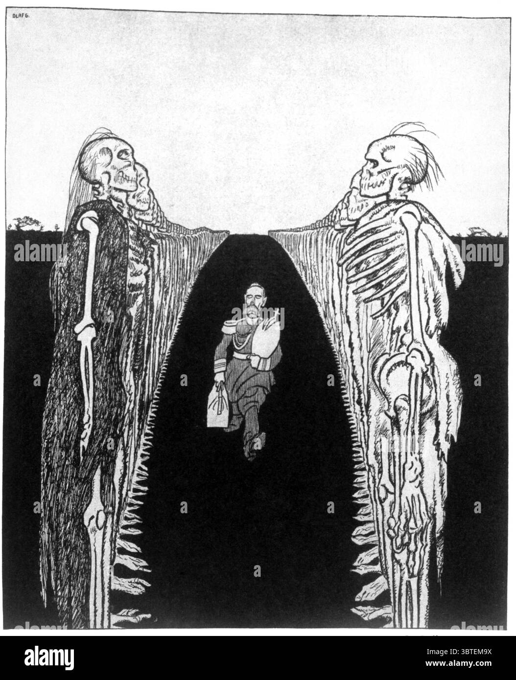 Illustration satirique de Simplicissimus un hebdomadaire satirique allemand : O Gulbransson 1917 Banque D'Images