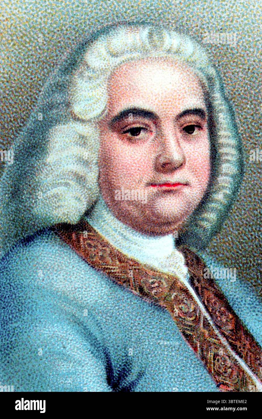 George Frederick Handel. Haendel, George Frideric (orig. Georg Friedrich Haendel, également Haendel) compositeur britannique (né en Allemagne) ; composa des opéras 'Almira' 1705, 'Rinaldo' 1711, suite orchestrale 'Water Music' 1715 ?, variations pour clavecin 'The Harmonious Blacksmith' 1720, oratorios 'Esther' 1732 (orig. 'Haman et Mordecai' as masque, 1720), 'Saul' 1739, 'Israel in Egypt' 1739, 'The Messiah' 1742 1685-1759 Banque D'Images