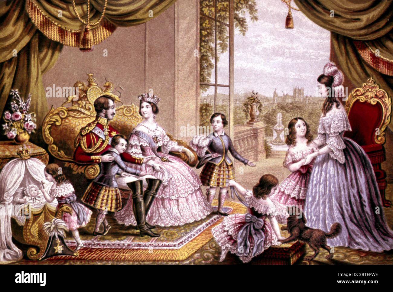 Reine Victoria et Prince Albert et famille. Banque D'Images