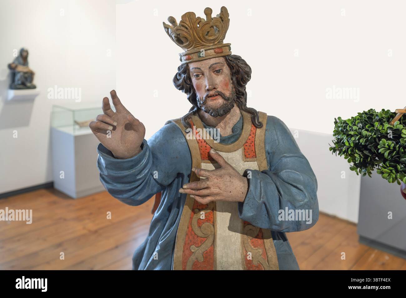 Baroque palmier âne, vers 1700, détail Jésus, Museum im Kornhaus, Hauptstr. 40, Bad Forest Lake, Bade-Wuertemberg, Allemagne Banque D'Images