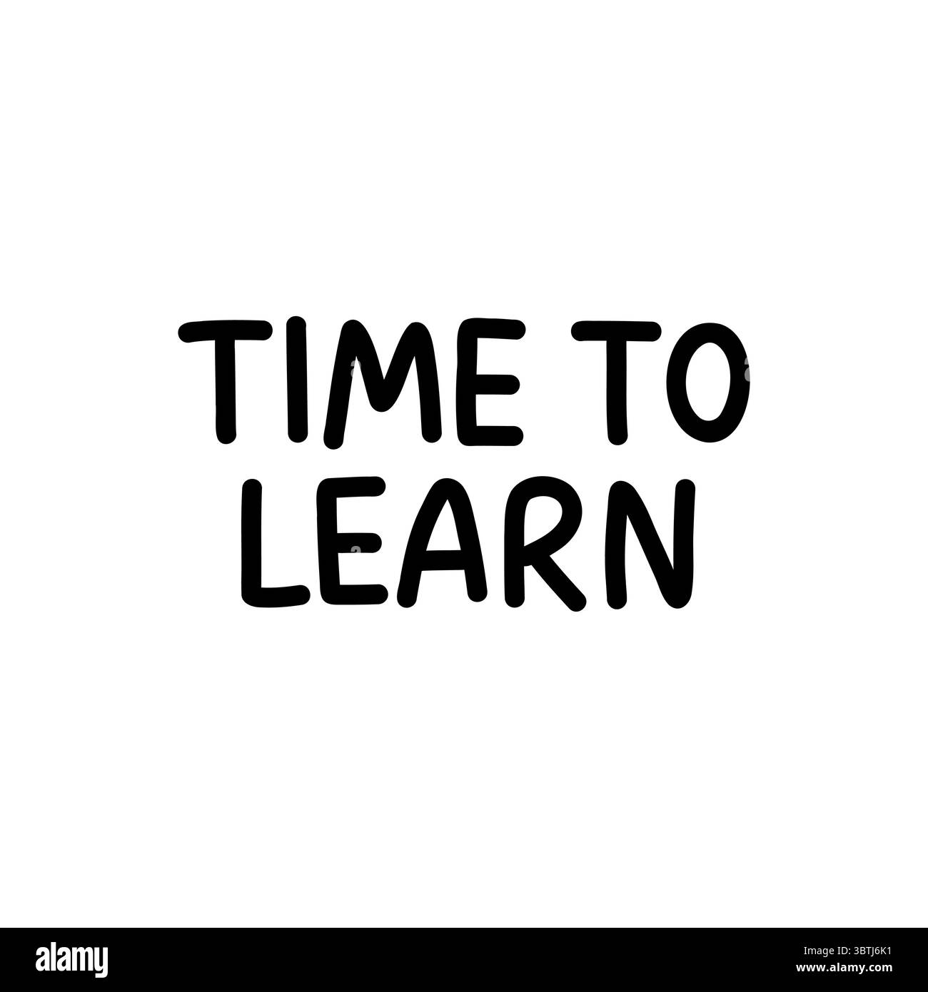 Lettrage à la main vectoriel temps pour apprendre dans un style propre audacieux. Idéal pour les affiches scolaires, le matériel d'apprentissage, les projets éducatifs, les ressources pédagogiques et Illustration de Vecteur