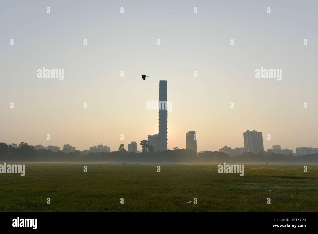 29 octobre 2019 - Kolkata, Bengale occidental, Inde - Kolkata ville skyline peut être vu à travers le smog. Kolkata fait face au pire indice de qualité de l'air (IQA), qui est de 196 après les célébrations du festival de Diwali lundi, selon les médias indiens. (Crédit image : © Indranil Aditya/ZUMA Wire) Banque D'Images