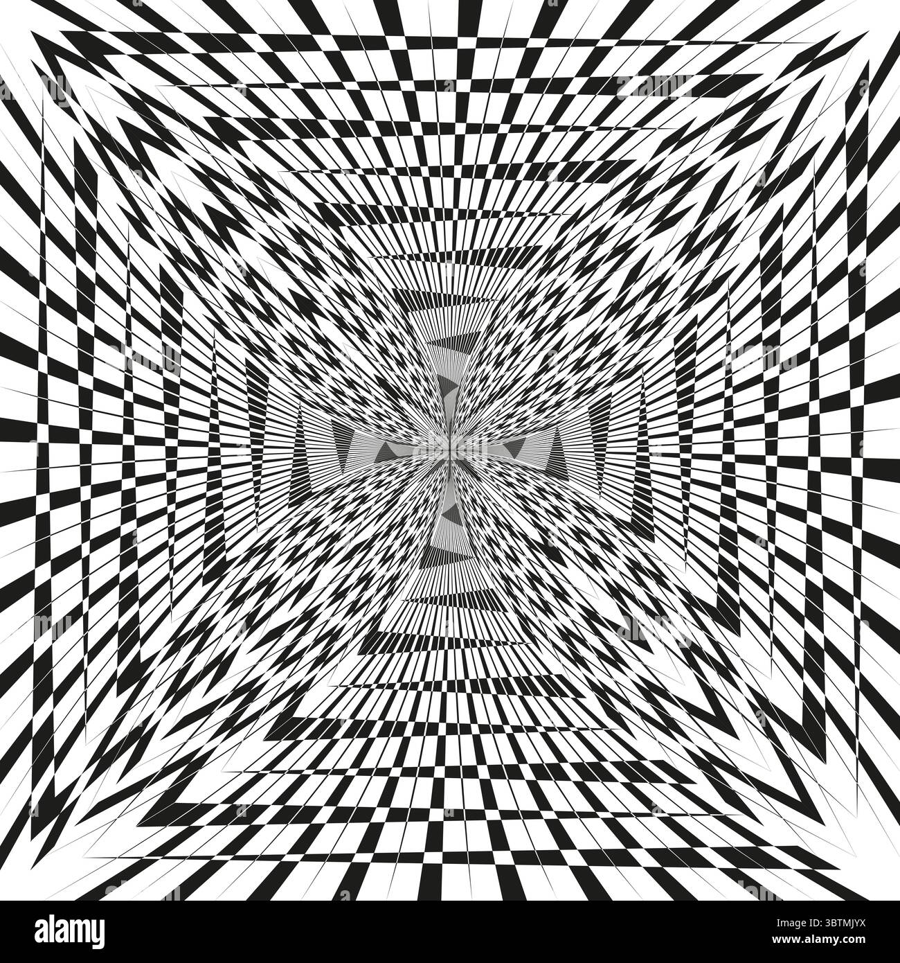 Motif carré géométrique. Lignes de grille abstraites. Vecteur d'illusion d'optique. Effet visuel dynamique. Illustration de Vecteur