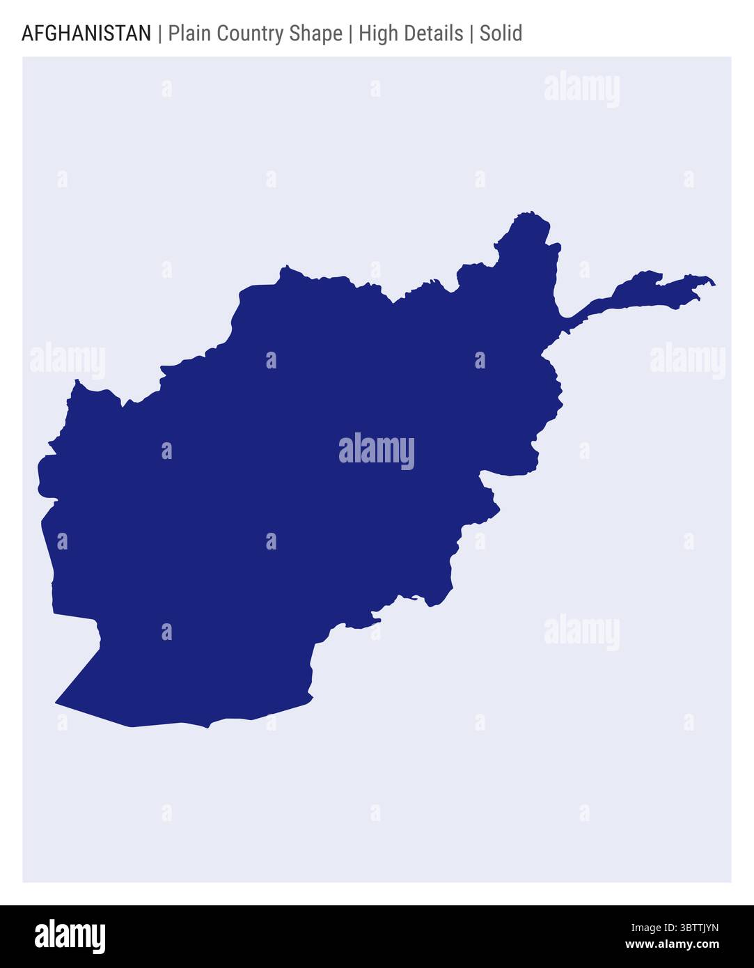 Carte du pays de plaine de l'Afghanistan. Détails élevés. Style Uni. Forme de l'Afghanistan. Illustration vectorielle. Illustration de Vecteur