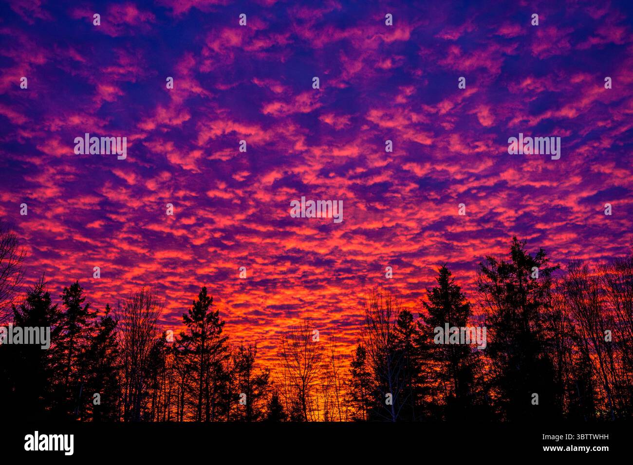 Ciel au coucher du soleil, le Grand Sudbury, Ontario, Canada Banque D'Images