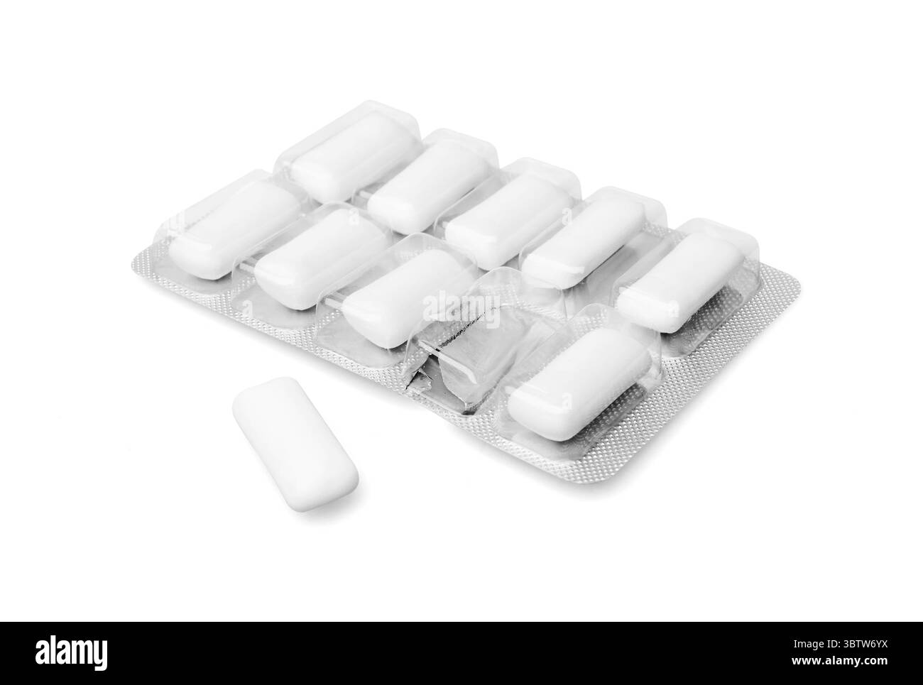 Chewing-gum isolé sur fond blanc Banque D'Images