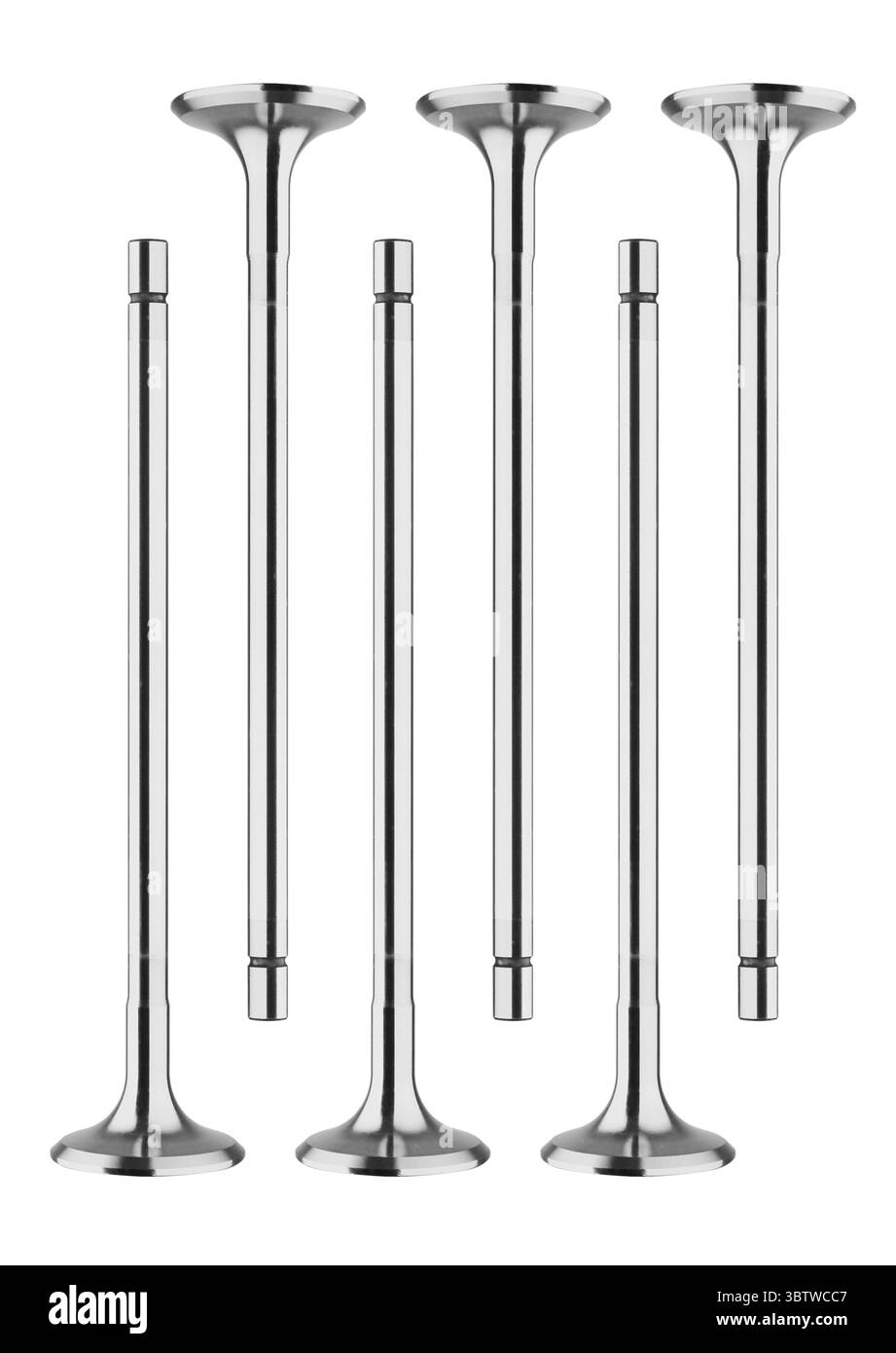 Soupapes du moteur isolées sur fond blanc Banque D'Images