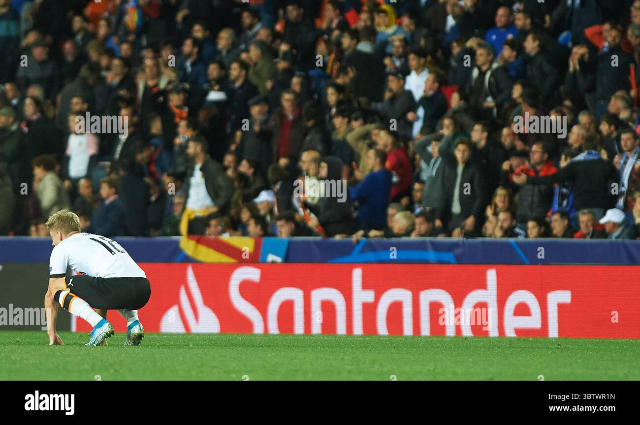 27 novembre 2019, Valence, Valence, Espagne : Daniel Wass de Valence lors du match du groupe H de l'UEFA Champions League entre Valence et Chelsea au stade Mestalla le 27 novembre 2019 à Valence, Espagne (crédit image : © AFP7 via ZUMA Wire) Banque D'Images