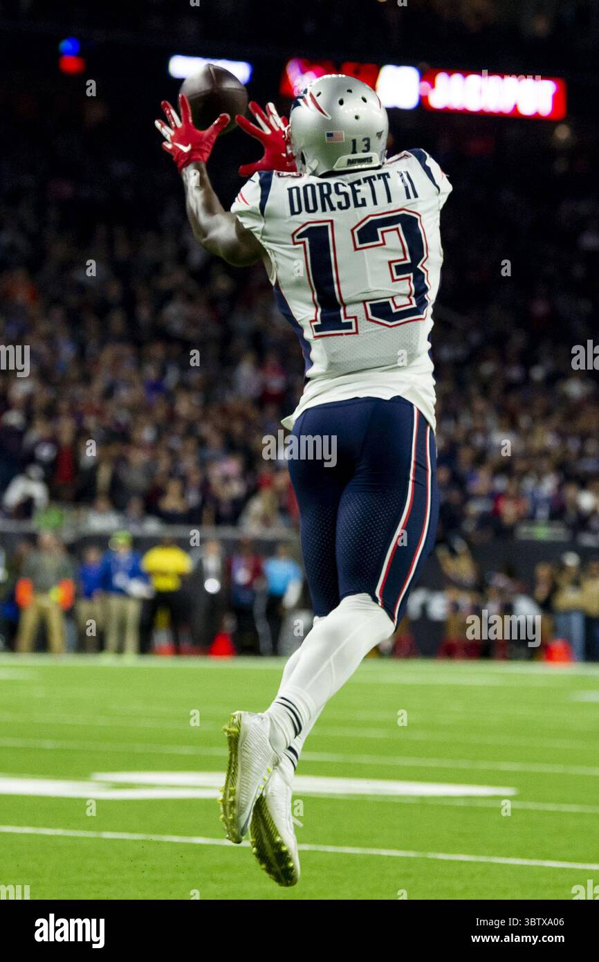 1er décembre 2019, Houston, Texas, États-Unis : 1er décembre 2019 : le receveur Phillip Dorsett (13 ans) des Patriots de la Nouvelle-Angleterre lors du match contre les Texans de Houston au NRG Stadium de Houston, Texas. (Crédit image : © Maria Lysaker/ZUMA Wire) Banque D'Images