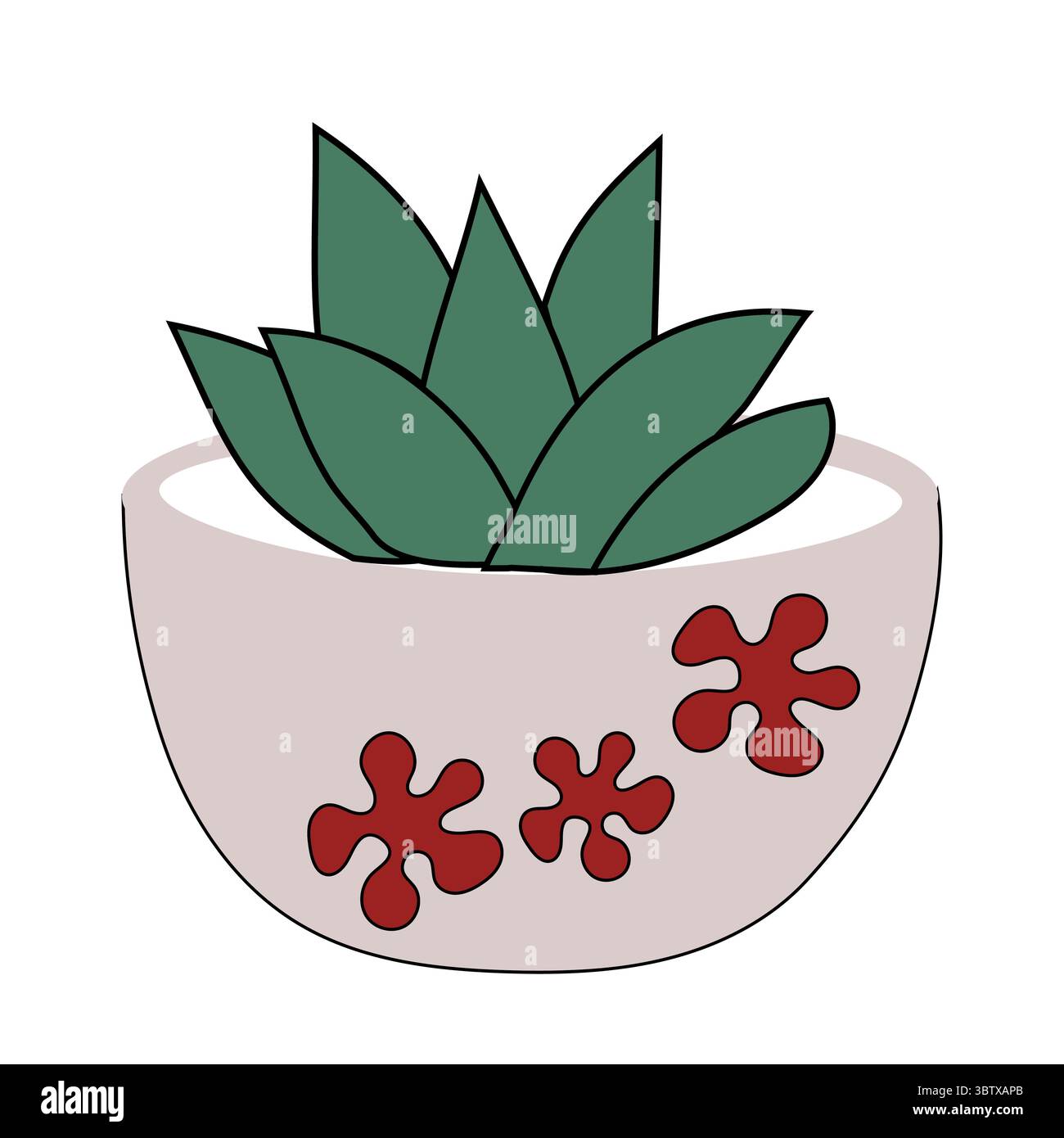 Plante succulente en pot. Illustration de cactus vert. Vecteur de décoration d'intérieur. Elément floral fleuri. Illustration de Vecteur