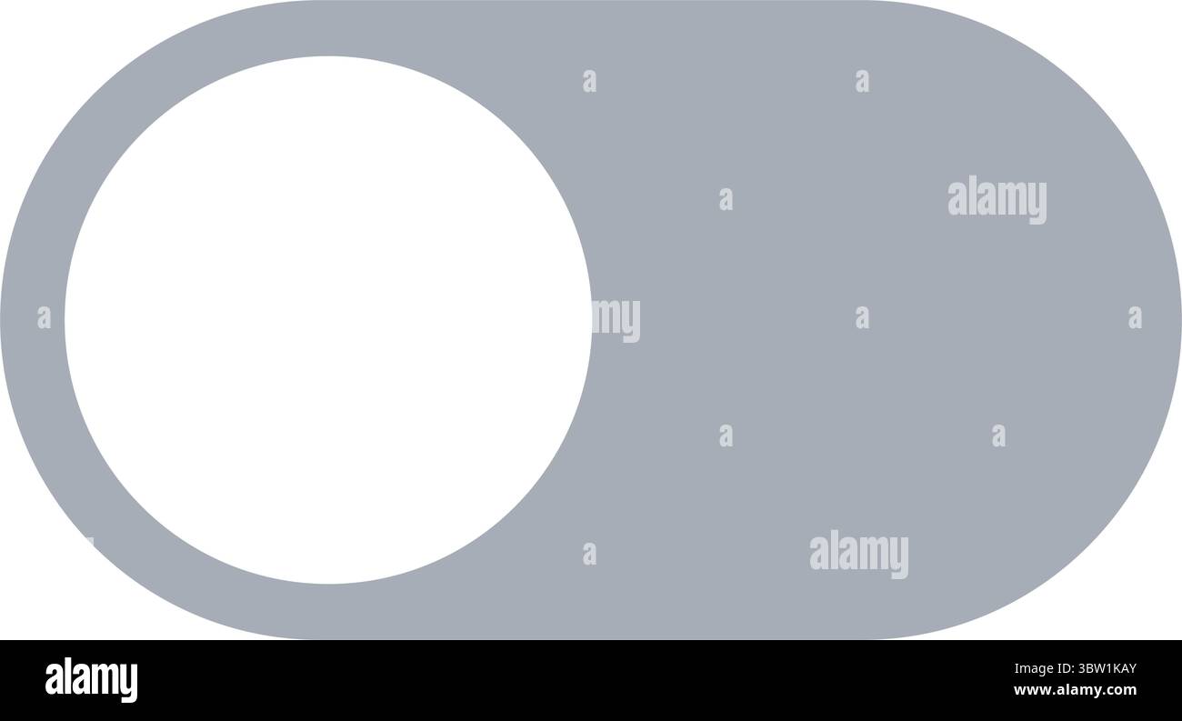 Interrupteur à bascule gris plat moderne à l'état ÉTEINT. Vecteur modifiable pour la conception d'interface utilisateur, les applications et les interfaces Web. Inspiré par l'animation interactive à bascule Illustration de Vecteur