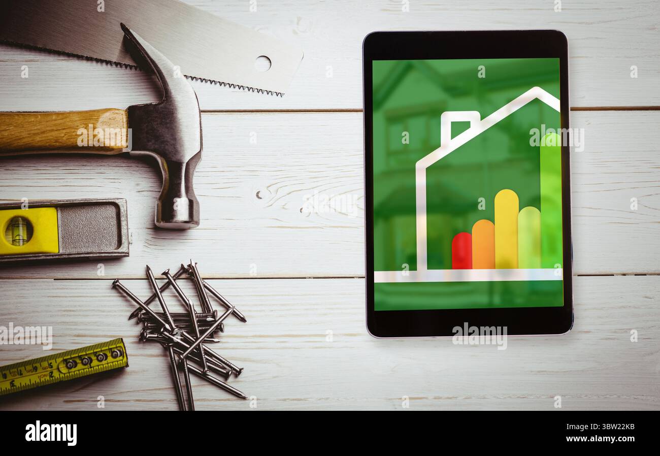 EQUIPEMENT avec tablette sur table Banque D'Images