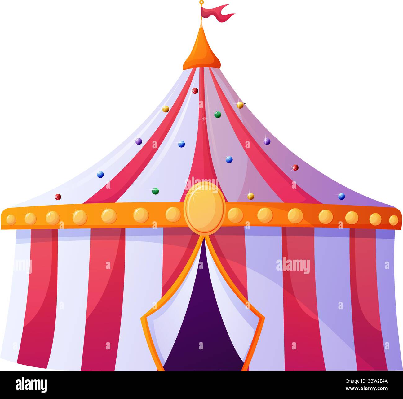 chapiteau de cirque rétro avec des lanternes colorées Illustration de Vecteur