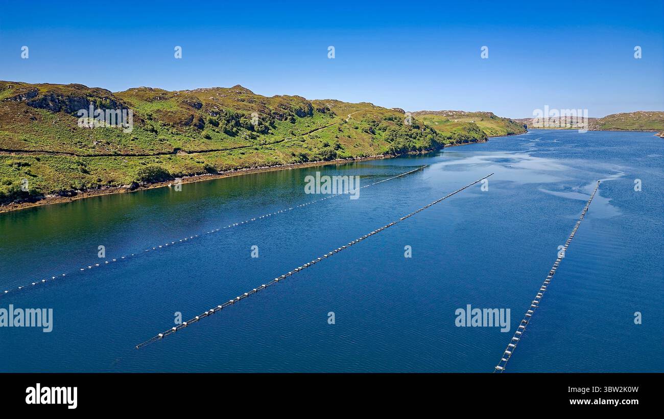 Site de moules du Loch Inchard Sutherland Écosse une partie du Loch Inchard est désignée zone de récolte de mollusques Banque D'Images