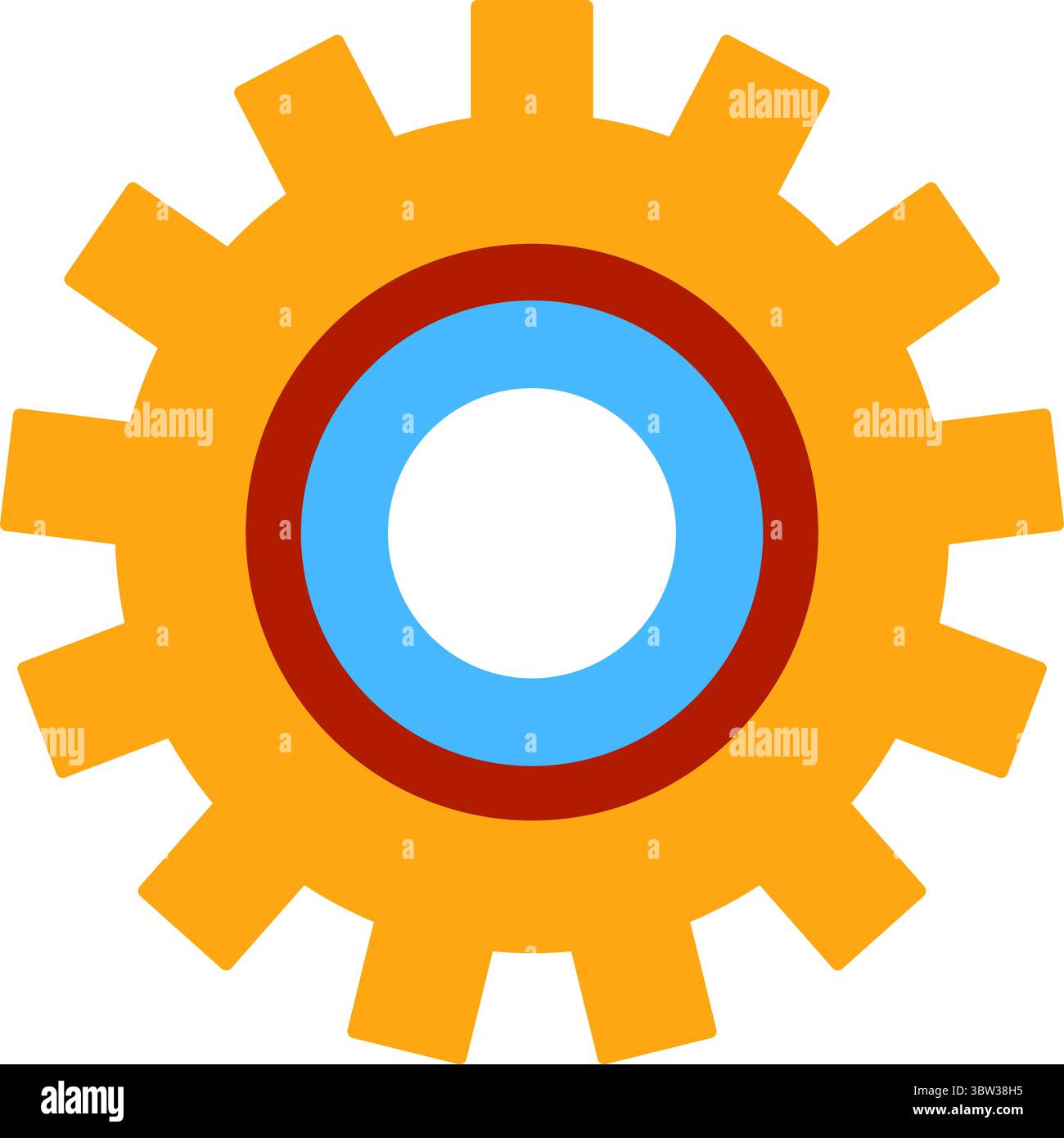 Icône d'engrenage coloré - Paramètres, processus et symbole d'ingénierie Illustration de Vecteur