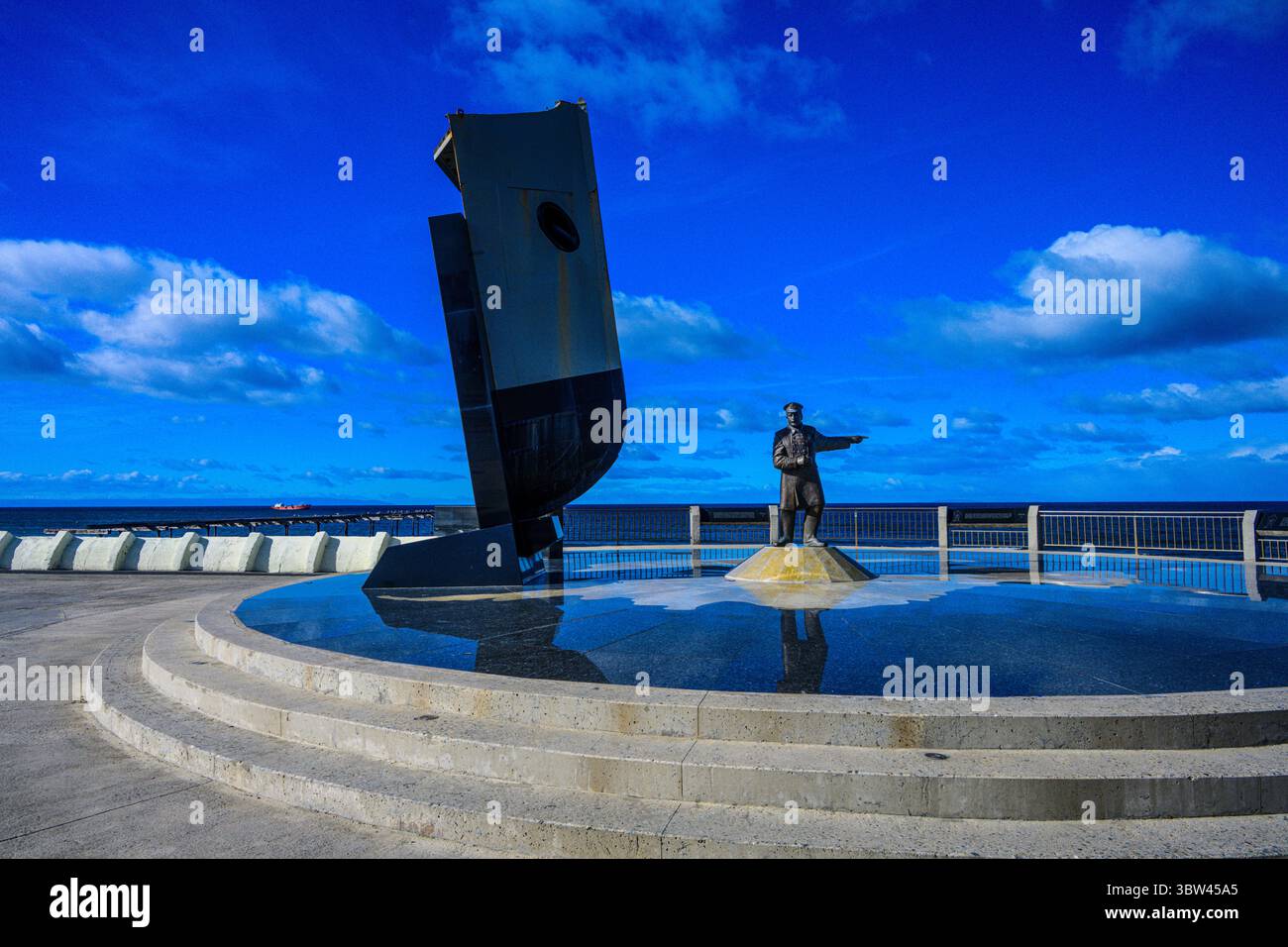 Un monument à Luis Pardo, a , Chili, officier naval, le canal Beagle, Punta Arenas, Magallanes, Chili, Banque D'Images