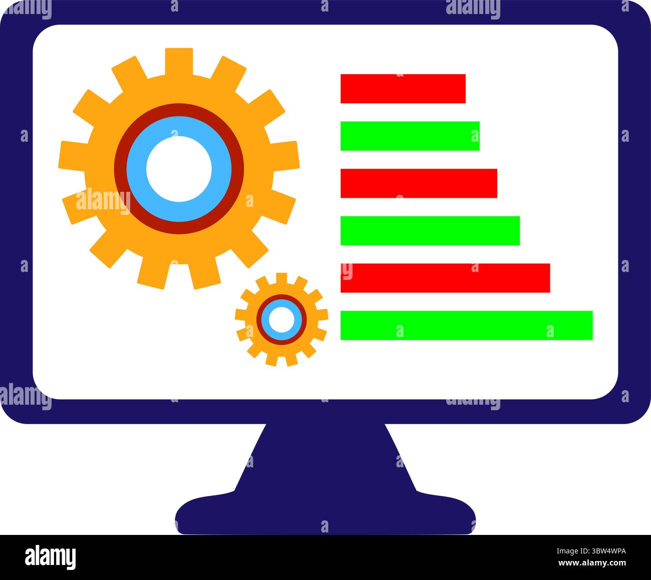 Moniteur d'optimisation du système - analyse des performances et affichage des paramètres Illustration de Vecteur