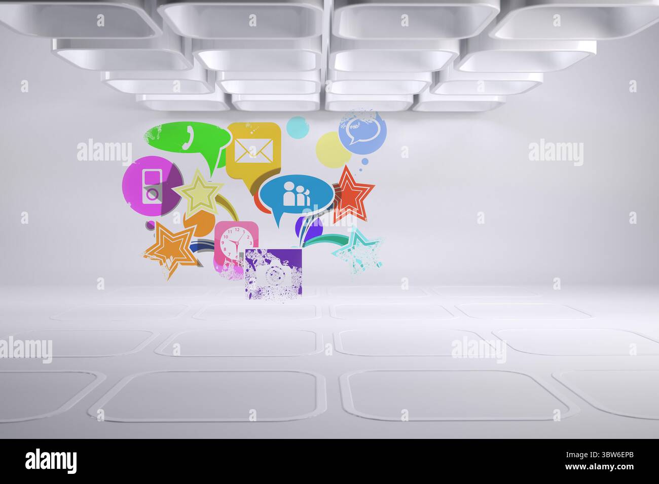 Splash affichant des applications Banque D'Images