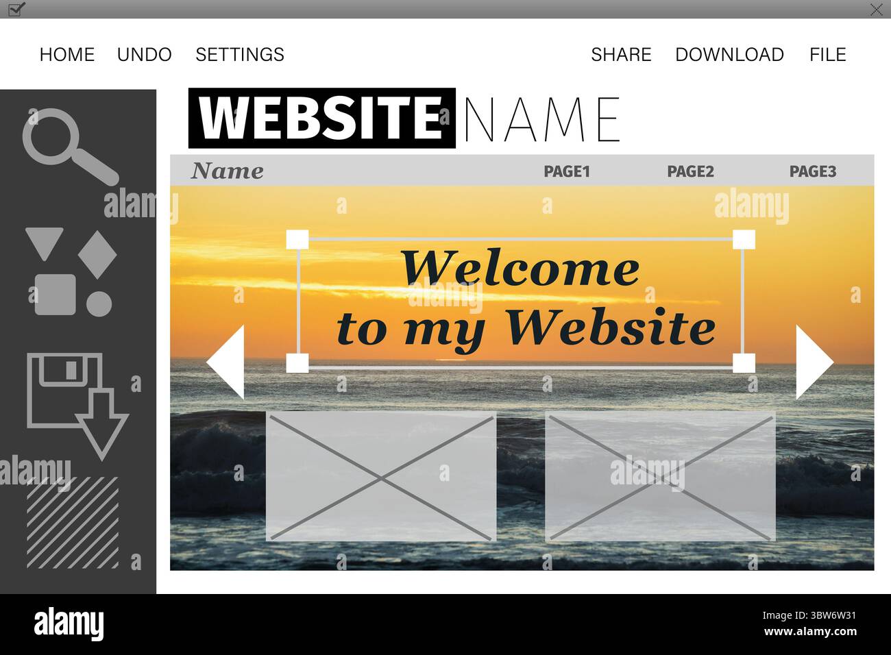 Image composite de l'interface du site de construction Banque D'Images
