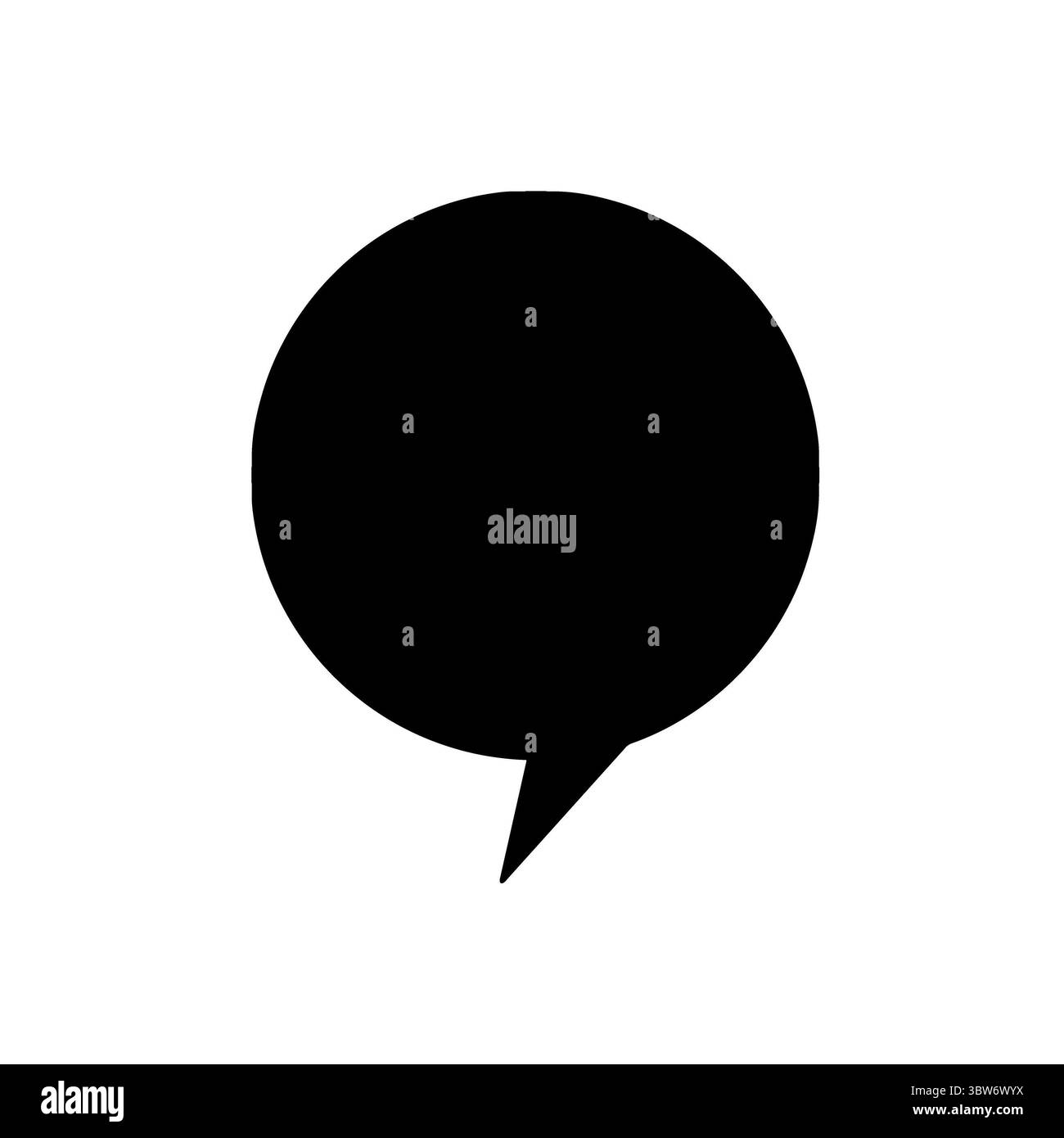 Une grande icône de bulle de parole noire flotte sur un fond blanc de conception plate, montrant des dialogues audacieux Banque D'Images Une grande icône de bulle de parole noire flotte sur un fond blanc de conception plate, montrant des dialogues audacieux Banque D'Images