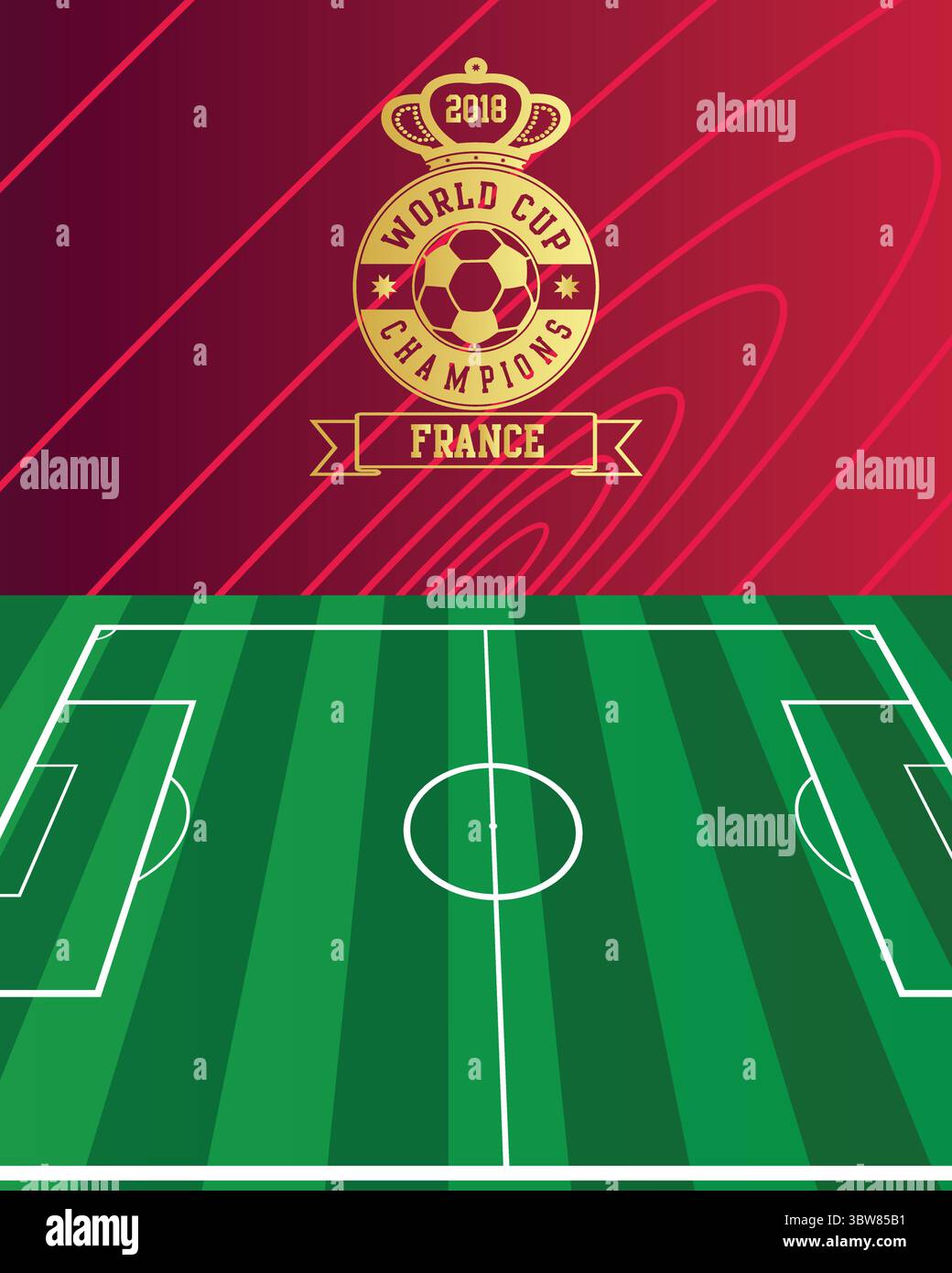 France Football Celebration, timbre et sceau de football, illustration vectorielle Résumé image modifiable pour 2018 Illustration de Vecteur