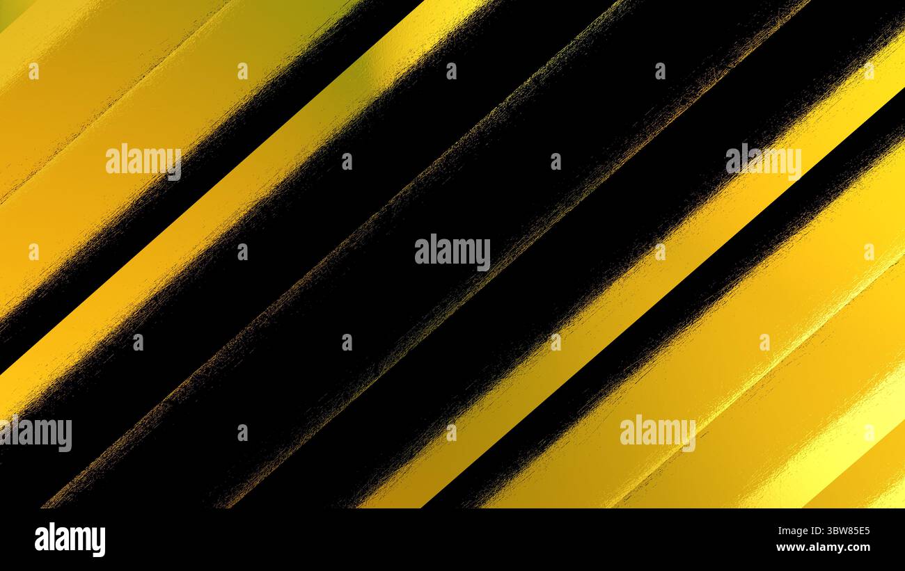 Fond abstrait, rendu informatique de la couverture de l'édition imprimée dans des tons jaunes avec des rayures Banque D'Images
