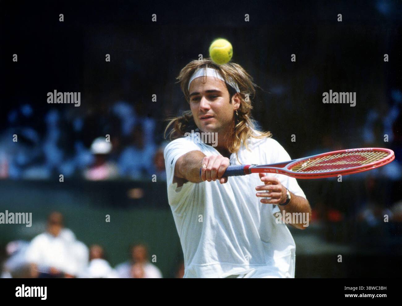 Tournoi de tennis de Wimbledon 1991 Andre Agassi Banque D'Images