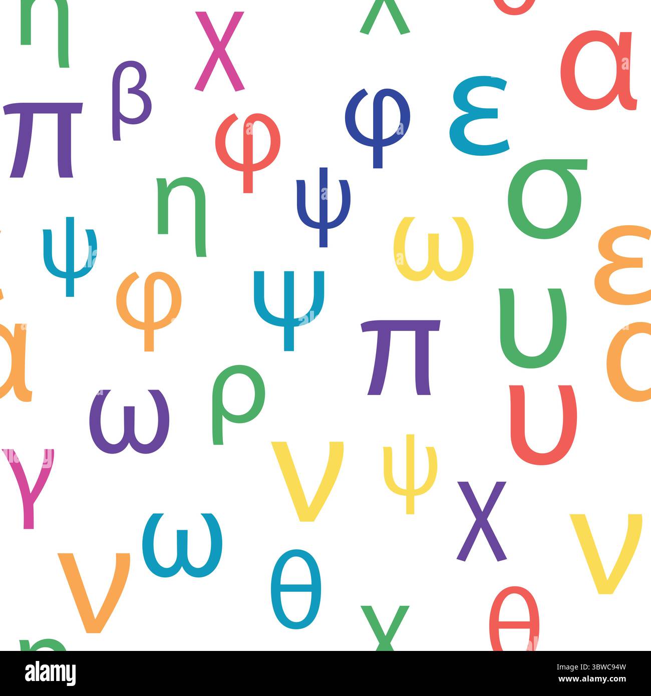 Motif sans couture lettres et symboles de l'alphabet grec. Alphabet grec vif. Illustration de Vecteur Motif sans couture lettres et symboles de l'alphabet grec. Alphabet grec vif. Illustration de Vecteur