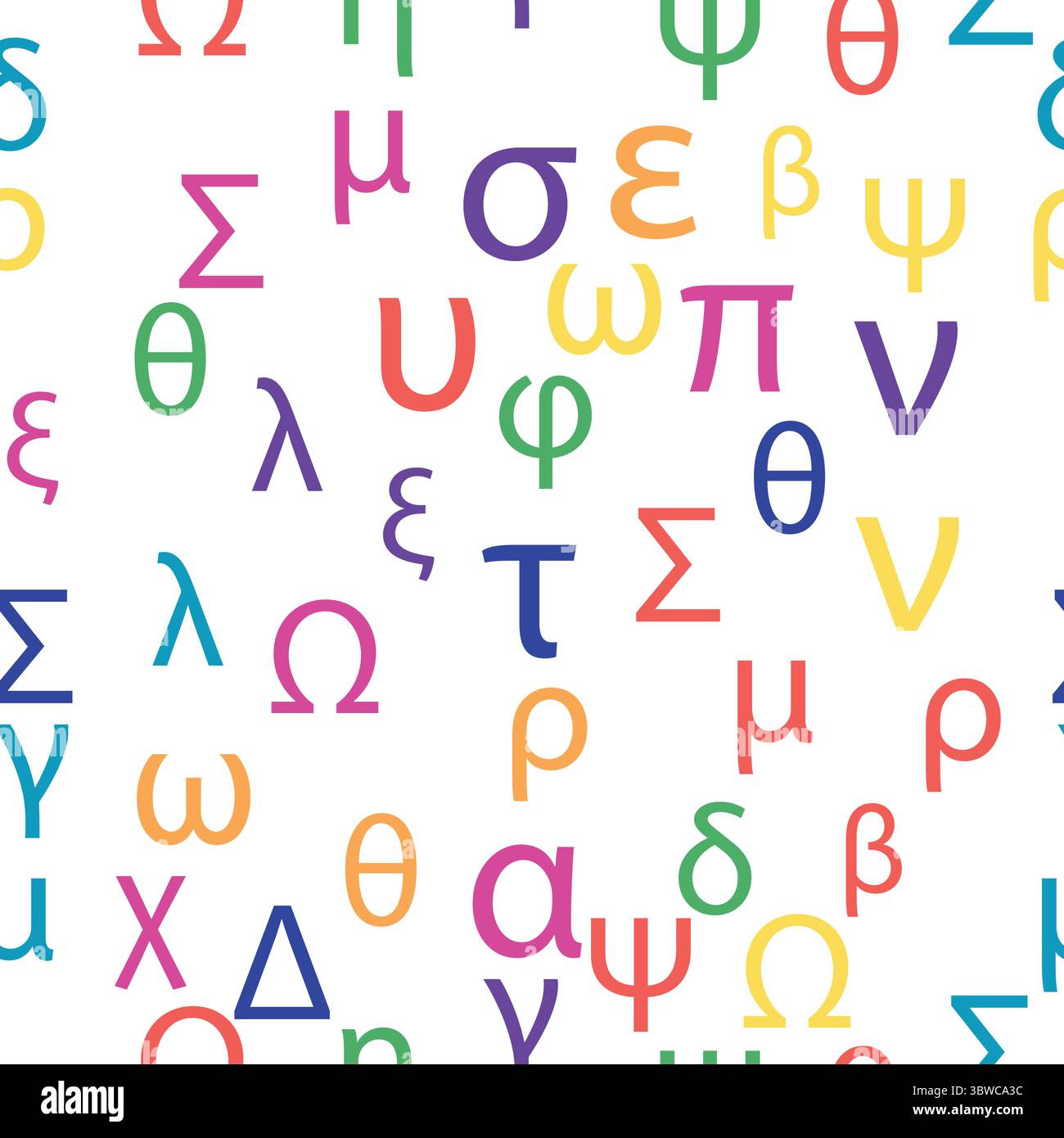 Motif sans couture lettres et symboles de l'alphabet grec. Alphabet grec vif. Illustration de Vecteur Motif sans couture lettres et symboles de l'alphabet grec. Alphabet grec vif. Illustration de Vecteur